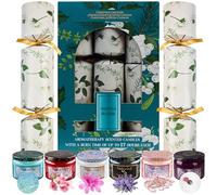 KreativeKraft Crackers de Noël Lot de 6, Bougies Parfumées Incluses, Bougie Parfumée en Cire de Soja, Chapeaux et Blague, Décoration de Table Festive (Multi Candle)