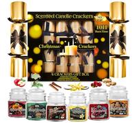 KreativeKraft Crackers de Noël sans Détonation, Bougies Parfumées en Pot, Blagues Chapeaux Papier, Décoration de Table, Faveurs de Fête, Idée Cadeau