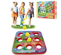 KreativeKraft Jeux de Lancer Exterieur Enfant, Jeu de Jardin Gonflable avec Balles et Bean Bags, Jeux Anniversaire Enfants Kermesse Fête (Multi Jeu 2 en 1)