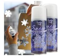 KreativeKraft Spray Fausse Neige 250ml, Bombe Neige Artificielle Décorative, Arbre, Fenêtre, Couronne - Déco Noel (Blanc 2 Pack)