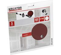 Kreator 5 Disques abrasifs pour ponceuse de cloisons sèches - ø 225 mm Grain G180 - G180