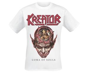 Kreator Coma of Souls Homme T-Shirt Manches Courtes Blanc 100% Coton Regular/Coupe Standard