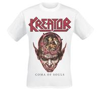 Kreator Coma of Souls Homme T-Shirt Manches Courtes Blanc L 100% Coton Regular/Coupe Standard