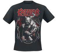 Kreator Hate Über Alles Crest Homme T-Shirt Manches Courtes Noir 100% Coton Regular/Coupe Standard