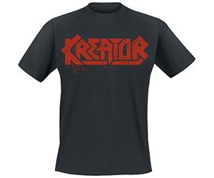 Kreator Hate Über Alles Logo Homme T-Shirt Manches Courtes Noir L 100% Coton Regular/Coupe Standard