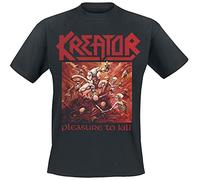 Kreator Pleasure to Kill Homme T-Shirt Manches Courtes Noir 100% Coton Regular