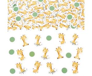Kreatwow 200pcs Giraffe Confetti Giraffe Baby Shower Decoration Giraffe Table Decors Scatter Jungle Animal Confetti Party Supply Giraffe Party Confetti for Safari Animal Gender Reveal Party