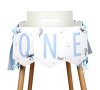 Kreatwow Décorations vintage pour 1er anniversaire - Bannière de chaise haute - Décoration d'anniversaire bohème - Un an volé par une année - Décoration de fête sur le thème de l'aviation - Fête