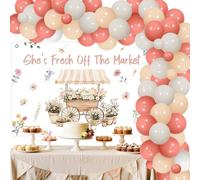 Kreatwow Farmer Market Décoration de fête prénuptiale « She's Fresh Off The Market » - Bannière de fleurs sauvages - Décoration de fête prénuptiale - Thème floral cultivé localement - Guirlande de