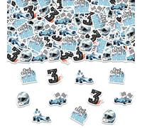 Kreatwow Lot de 200 décorations de 3e anniversaire en forme de voiture de course « Can't Catch Me I'M » - Décoration de table vintage pour voiture de course Fast 3 - Thème Let's Go Racing - Décoration