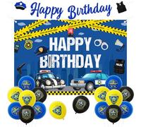 Kreatwow Police Anniversaire Déco Police Fond Police Birthday Banner Police Party Décoration Voiture de police Party Ballons Police Theme Anniversaire Bébé Garçons Enfants Anniversaire 3rd 4th 5th