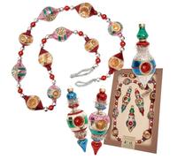 Krebs Glas Lauscha Décoration de Noël/décoration de sapin de Noël en verre - Ensemble nostalgique Mercury avec guirlande en verre avec trois formes réfléchissantes (environ 7 cm) - Couleur