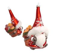 Krebs Glas Lauscha - Décoration de Noël/Décoration de sapin de Noël en verre - Lutin avec panier de champignons - Couleur: Multicolore - Taille: env. 12,5 cm