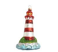 Krebs Glas Lauscha - Décoration de Noël/décoration de sapin de Noël en verre - Phare - Couleur : multicolore - Dimensions : environ 12 cm