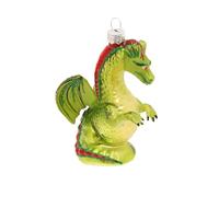 Krebs Glas Lauscha - Décorations de sapin de Noël/pendentif d'arbre de Noël en verre - Motif : dragon - Couleur : vert - Taille : 12 cm