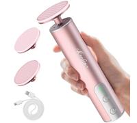Kredioo Râpe à Pieds Electrique Rechargeable Lime pour Pieds Electrique Anti-callosité pour Corne Kit Pédicure Vitesse Réglable avec 2 Embouts en Nano Verre Puissante pour Enlever La Peau Morte, Rose