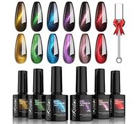 Kredioo Vernis Semi Permanent Magnétique 9D Cat Eye Vernis à Ongles Gel UV Nail Gel Polish 6 Couleurs 7.5ml pour Manucure Nail Art Kit Complet