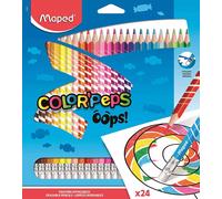 Kredki Colorpeps Oops trójkątne z gumką 24 kol Maped