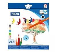 Milan Boîte De 24 Crayons De Couleur Aquarellables Avec Pinceau