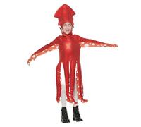 Kreeqe Adorable costume de calmar créature océanique pour adolescent adulte - Fêtes d'Halloween de dernière minute - Rapide et facile à porter (rouge, M)