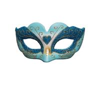 Kreeqe Adorable demi-masque pour enfant avec options de plumes lumineuses pour carnaval américain, Noël (bleu ciel à 11 heures, M)
