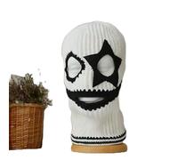 Kreeqe Bonnet d'Halloween confortable pour adulte avec oreilles de lapin, visage de clown, accessoire de déguisement de vacances (A-noir-cinq points, taille M)