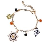 Kreeqe Bracelet d'amitié effrayant style coréen pour Halloween avec breloque citrouille, chauve-souris, fantôme, araignée pour fête d'adulte, Medium, Cristal, Pas de gemme