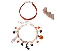 Kreeqe Bracelet d'amitié effrayant style coréen pour Halloween avec breloque citrouille, chauve-souris, fantôme, araignée pour fête d'adulte, Medium, Cristal, Pas de gemme