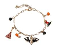 Kreeqe Bracelet d'amitié effrayant style coréen pour Halloween avec breloque citrouille, chauve-souris, fantôme, araignée pour fête d'adulte, Medium, Cristal, Pas de gemme