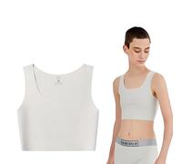Kreeqe Chest Binder FTM Transgenre Binder Trans Lesbian Bra Women Sport Pullover Tank Top Respirant et Doux pour la Peau, gris, Taille 6XL