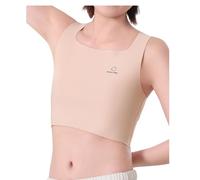 Kreeqe Classeur de poitrine sans couture pour femme, pull transgenre Tomboy invisible FTM Binder Trans Breast Binder Bra Débardeur, nude, Taille L