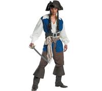 Kreeqe Costume de capitaine pirate authentique pour adultes - Jeu de rôle facile de dernière minute - Tenue d'Halloween de costumade - Tenue de scène (homme, L)