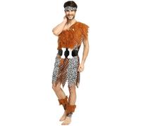 Kreeqe Costume de personne sauvage à imprimé animal tribal frappant pour adulte - Journée nationale des peuples autochtones - Halloween (V, M)