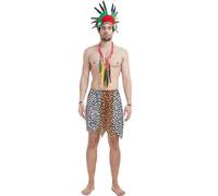 Kreeqe Costume de personne sauvage à imprimé animal tribal frappant pour adulte - Journée nationale des peuples autochtones - Halloween (M, M)