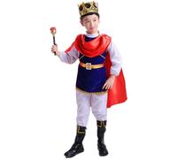 Kreeqe Costume de prince pirate vibrant - Double style pour jeu de rôle - Costume d'Halloween pour adolescents et adultes - Tenue de fête de costumade (bleu roi, 140 cm)