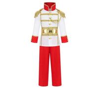 Kreeqe Costume de prince royal charmant avec couronne, sceptre de dernière minute, costume d'Halloween facile pour adulte, rôle de personnage de Noël (A-set, S)