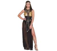 Kreeqe Costume exquis de Cléopâtre de la reine égyptienne de la déesse grecque pour femmes adultes, grande taille, Halloween dernière minute (noir, XL)