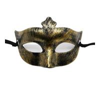 Kreeqe Demi-masque vintage effrayant avec dessus plat pour les nuits d'horreur, les événements de maison hantée, les bals masqués antiques, adultes (The pointed prince, M)