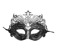 Kreeqe Demi-masque vintage effrayant avec dessus plat pour les nuits d'horreur, les événements de maison hantée, les bals masqués antiques, adultes (couronne argentée, taille M)