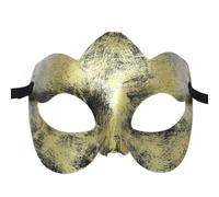 Kreeqe Demi-masque vintage effrayant avec dessus plat pour les nuits d'horreur, les événements de maison hantée, les fêtes de bal masqué antique, adultes (King-Golden, M)
