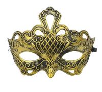 Kreeqe Demi-masque vintage effrayant avec dessus plat pour les nuits d'horreur, les événements de maison hantée, les bals masqués antiques, adultes (Golden Eagle King), taille M