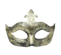 Kreeqe Demi-masque vintage effrayant avec dessus plat pour les nuits d'horreur, les événements de maison hantée, les bals masqués antiques, adultes (la flèche est dorée, taille M)