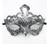 Kreeqe Demi-masque vintage effrayant avec dessus plat pour les nuits d'horreur, les événements de maison hantée, les bals masqués antiques, adultes (roi aigle argenté, M)