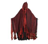 Kreeqe Eerie - Costume d'Halloween - Cape de mort pour adultes et adolescents - Tenue de dernière minute - Plusieurs couleurs (rags-cape-rouge-noir, taille M)