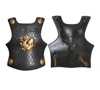 Kreeqe Ensemble d'accessoires de casque épique romain viking médiéval pour adulte, Halloween, cosplay, jeu de rôle (noir, forme de dragon, taille M)