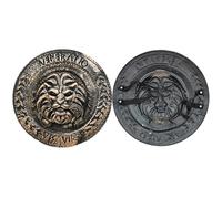 Kreeqe Ensemble d'accessoires de casque épique viking romain et médiéval pour adulte, Halloween, cosplay, jeu de rôle (Circular-lion-shie, taille M)