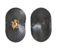 Kreeqe Ensemble d'accessoires de casque épique viking romain et médiéval pour adulte, Halloween, cosplay, jeu de rôle (ovale, noir, dragon, taille M)