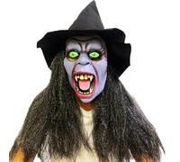 Kreeqe Ensemble de masques de sorcière et de pirate hantés en latex pour Halloween, les couples, les fêtes costumées effrayantes (sombre, taille M)