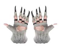 Kreeqe Gants réalistes féroces en forme de griffe de dragon sur mesure pour adolescents et adultes - Accessoires de décoration de carnaval hanté pour décoration (gris, M)
