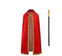 Kreeqe Lot de 3 capes du roi royal - Costume de film de Noël - Couronne et sceptre - Pour adultes et adolescents - Fête d'Halloween - Taille M